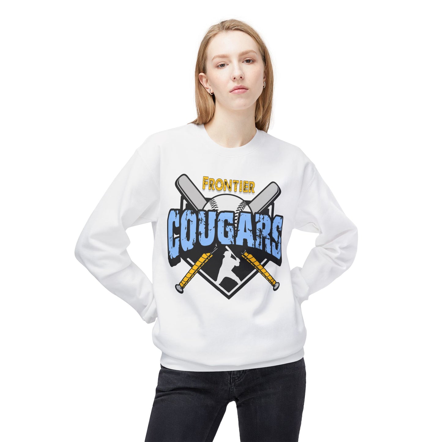 Frontier Cougars Baseball 2 Crewneck Sweatshirt