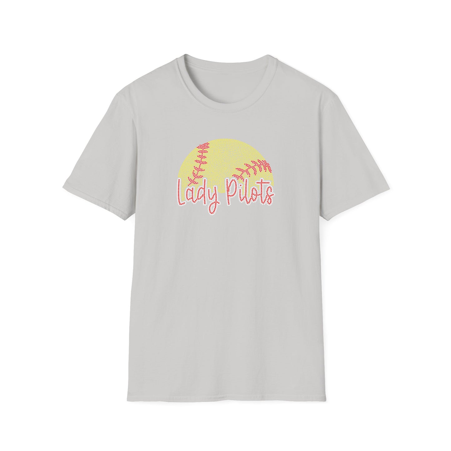 Lady Pilots Softball Unisex T-Shirt — Rhinestones