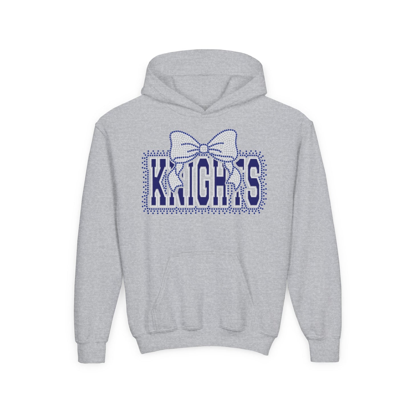 Knights Bow Youth Hoodie — Rhinestones/Glitter Vinyl