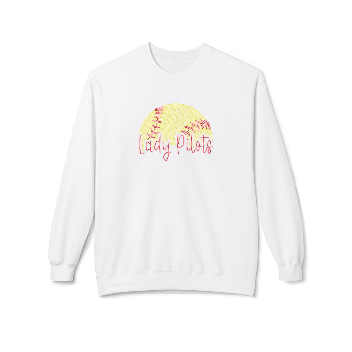 Lady Pilots Softball Crewneck Sweatshirt - Rhinestones