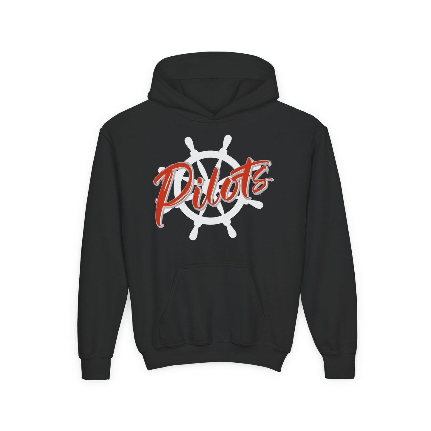 Pilots Nautical Wheel Youth Hoodie