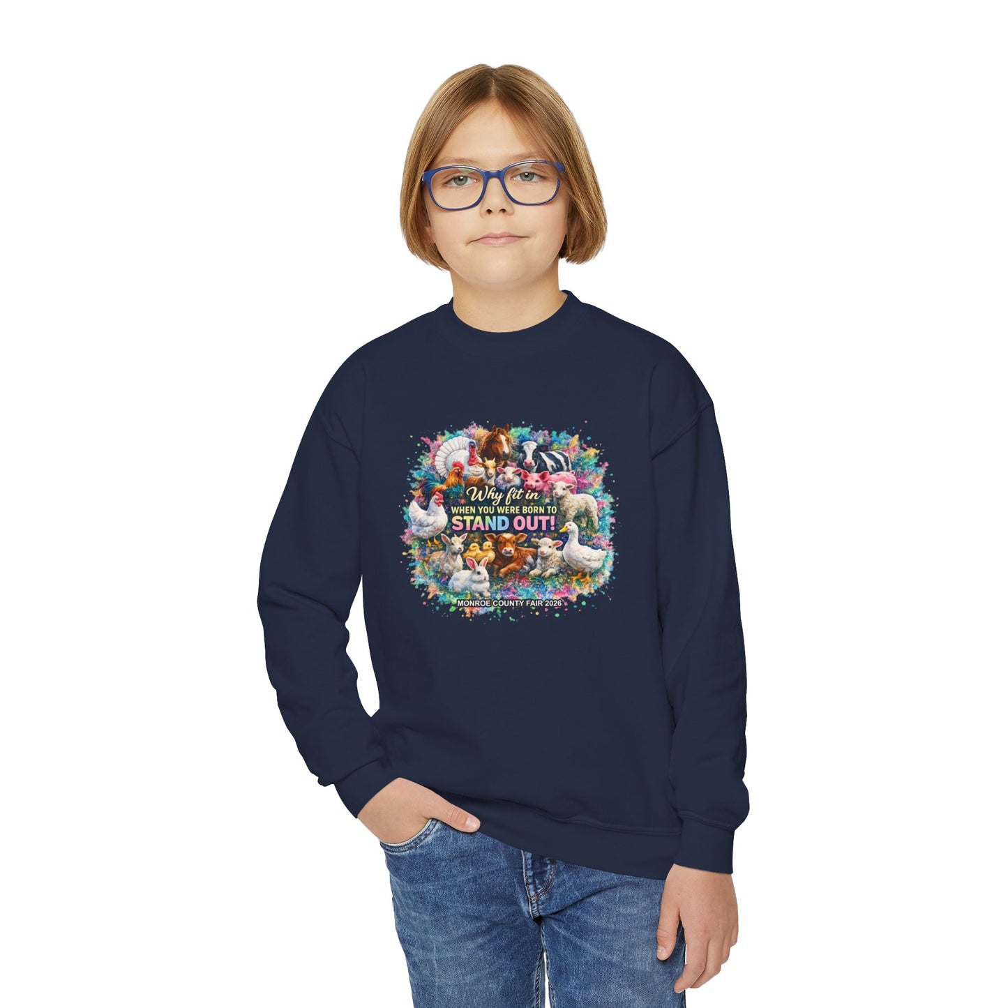 MONROE COUNTY FAIR 2026 - Youth Crewneck Sweatshirt