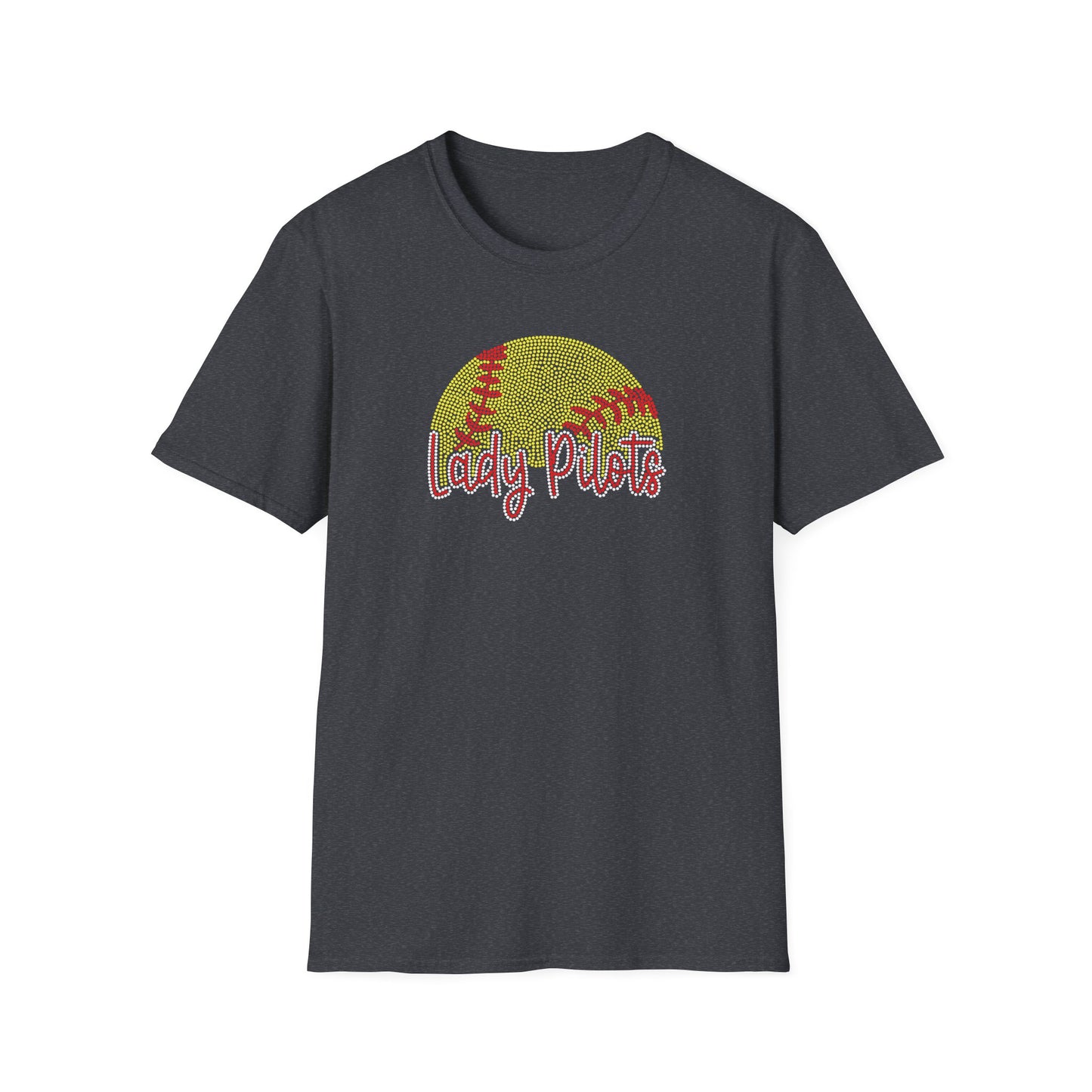 Lady Pilots Softball Unisex T-Shirt — Rhinestones