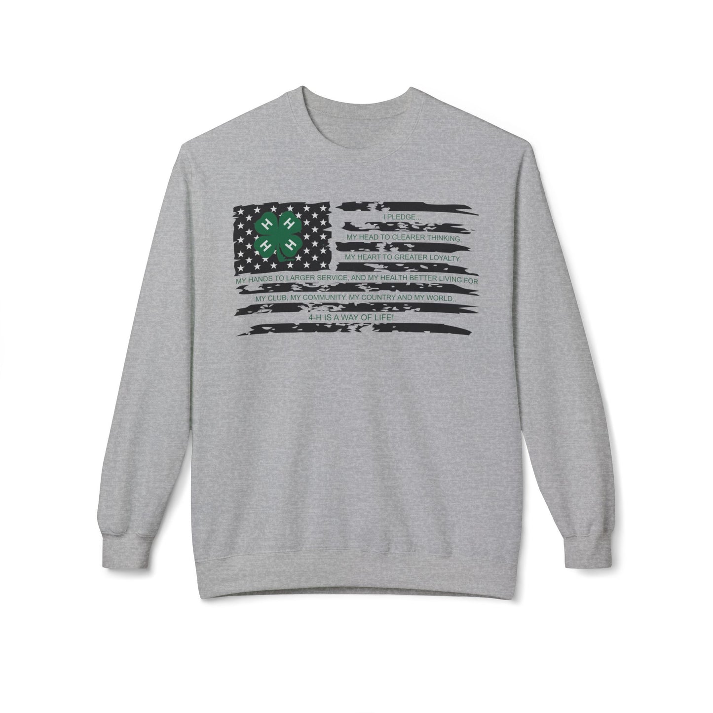 4=H PLEDGE American Flag - Crewneck Sweatshirt