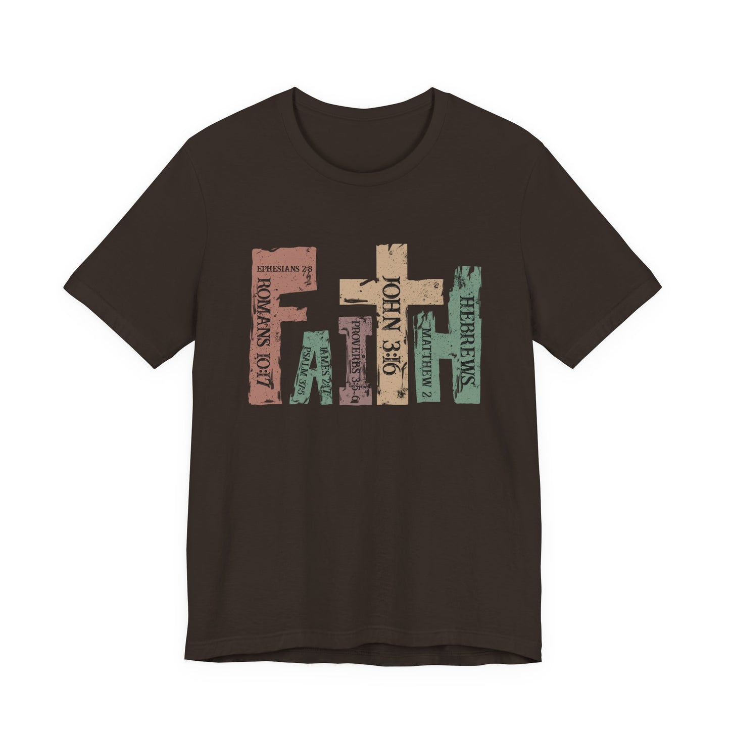 Faith Graphic Tee — "John 3:16" Rustic Cross Bible Verse T‑Shirt (Bella & Canvas)