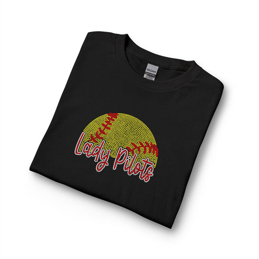Lady Pilots Softball Long Sleeve Tee — Rhinestones
