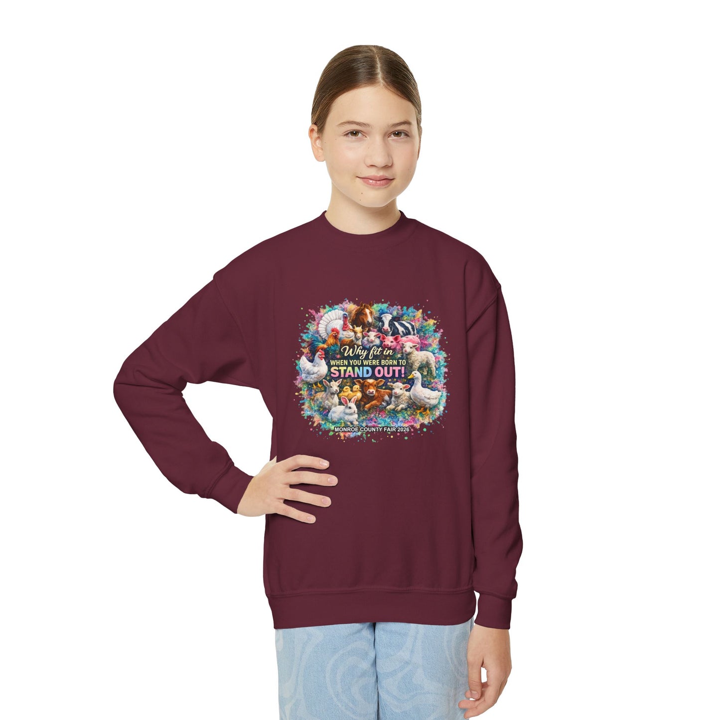 MONROE COUNTY FAIR 2026 - Youth Crewneck Sweatshirt