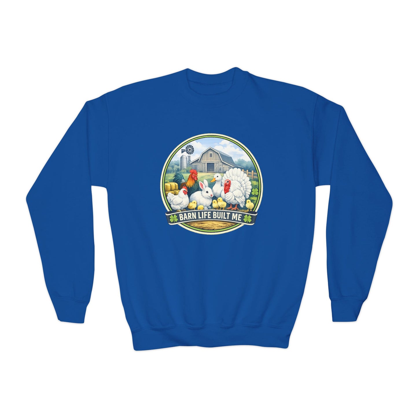 BARN LIFE BUILT ME - Small Animals - Youth Crewneck Sweatshirt