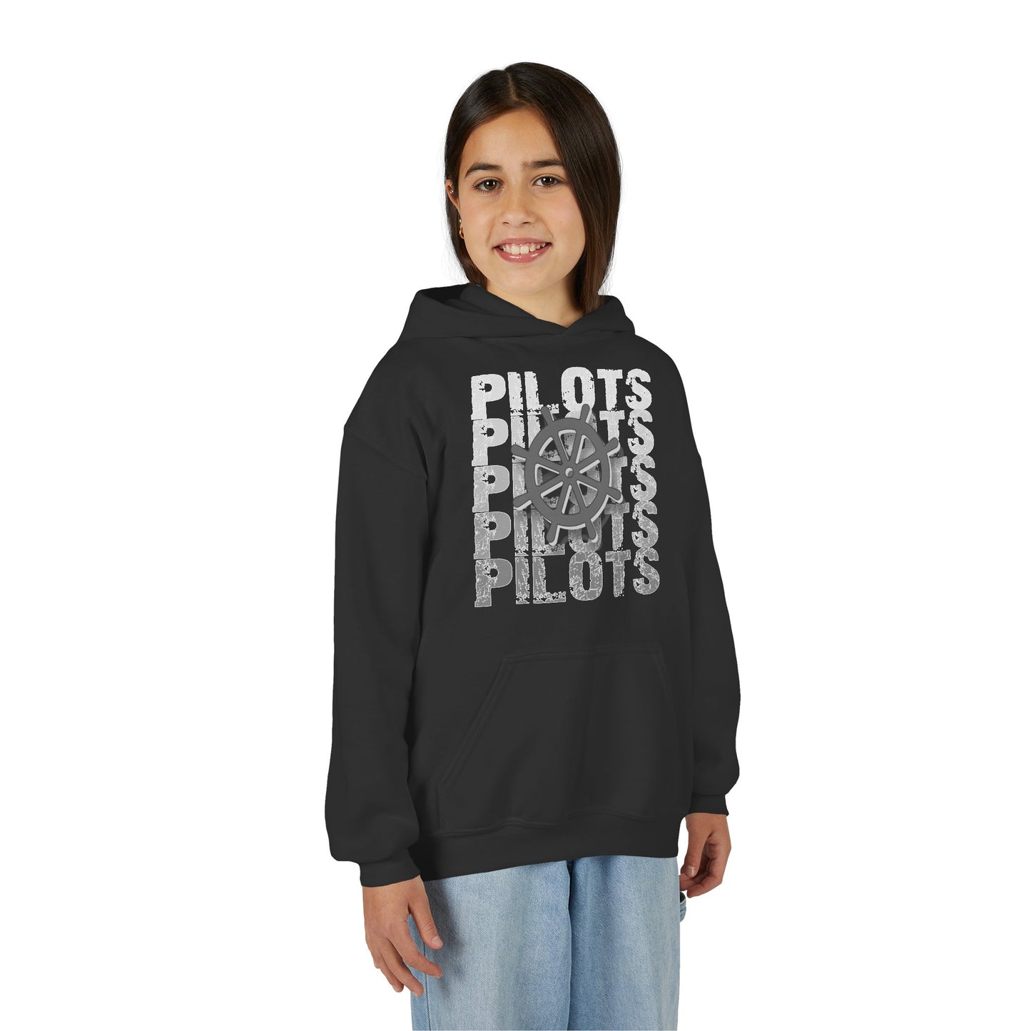 Pilots Stacked Wheel Youth Hoodie