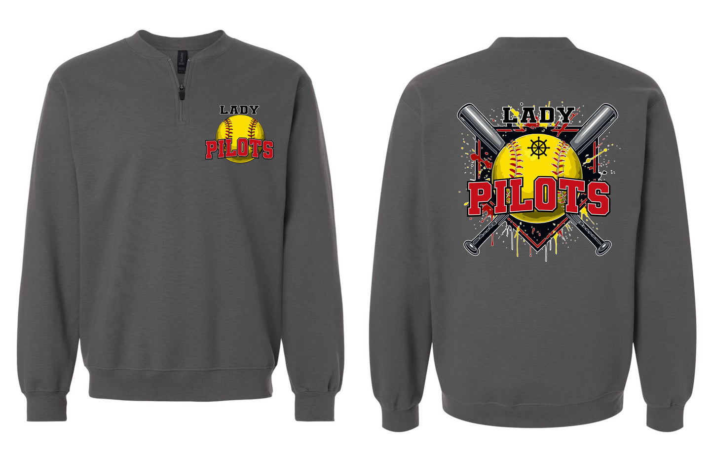 River Softball 1/4 Zip Pullover - GLITTER